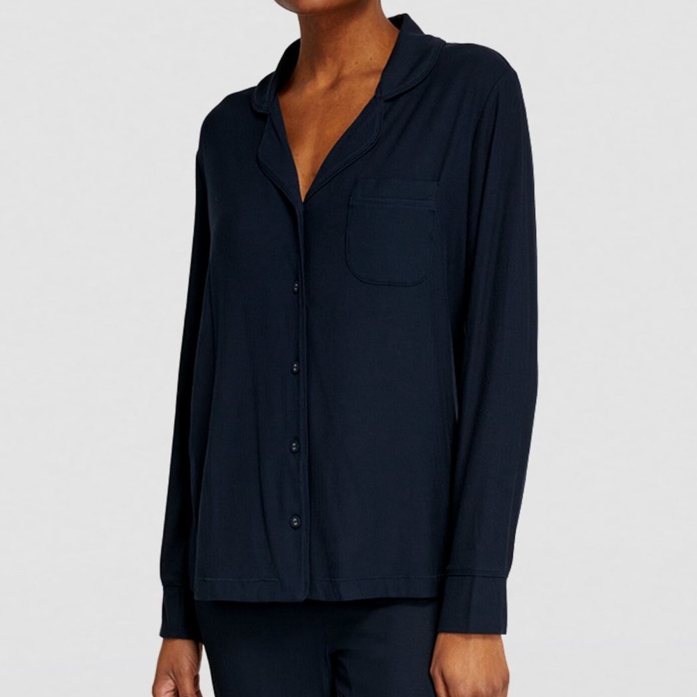 NWOT SKIMS Soft Lounge Rib Sleep Top - Navy